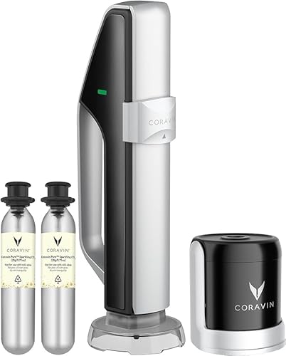 Coravin Sistema Di Conservazione Dello Spumante - Conserva Il Vino Per 4 Settimane - Risparmio Di Vino Per Spumante - Con Capsule Di Gas Di Co2 Spuman