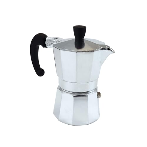 Fackelmann Caffettiera Moka Da 2 Tazze, Per Caffè Aromatico Ed Intenso, Realizzata In Robusto Alluminio, Con Beccuccio Anti-Goccia E Manico Ergonomico
