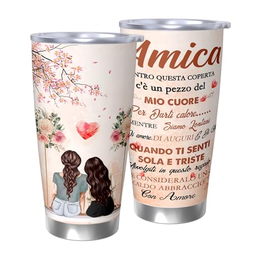 Whimsio Regalo Amica, Idee Regalo Donna Amica,Regalo Migliore Amica Compleanno Mug Termica, Anniversario Natale Regali Originali Per Amiche Sorella Do