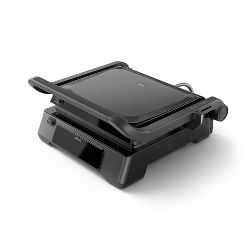 Philips Contact Grill - Sensore Di Temperatura E 8 Funzioni Preimpostate Grill Con Griglia Ampia. Controllo Digitale Della Temperatura. Facile Da Puli