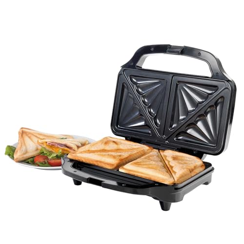 Salter Tostapane – Tostapane Antiaderente A Riempimento Profondo, Cuoci 2 Panini Tostati Insieme, Pressa Per Grill A 4 Fette, Controllo Automatico Del