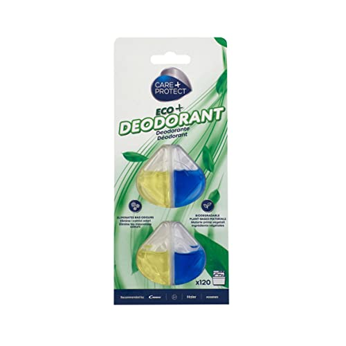 Care + Protect Eco+ Deodorante Per Lavastoviglie, Elimina I Cattivi Odori, Fragranza Al Limone A Lunga Durata, 2 Gusci, Fino A 120 Lavaggi