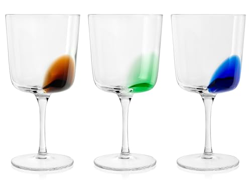 H&H Set 3 Calici Poetry Colori Assortiti Cl39