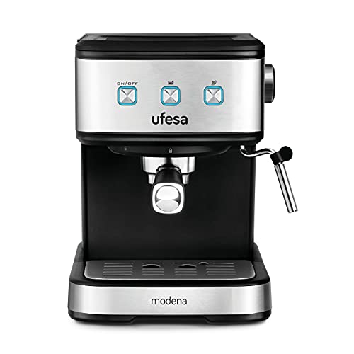Ufesa Ce7242 Modena, Caffettiera Espresso E Cappuccino, 20 Bar, 850 W, Vaporizzatore, Preparazione Con Caffé Macinato, Serbatoio 1.5L , 1 O 2 Caffé, S