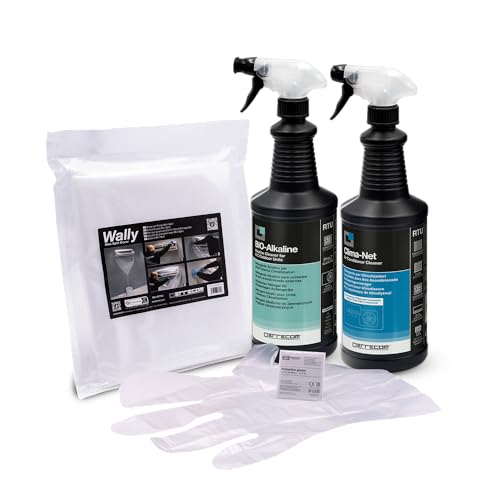 Errecom Kit Pulizia Climatizzatori, Include Clima-Net 1L Detergente Pulizia Unità Interna E Filtri, Cover Protettiva Wally, Bio Alkaline 1L Detergente