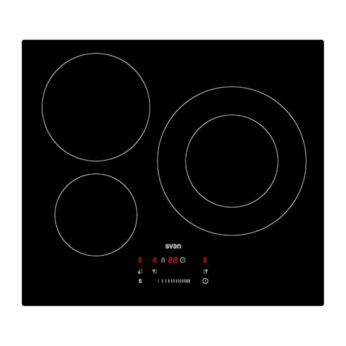 Svan Piastra Di Induzione In Vetro Nero Si3601Sb. Max. 7400 W, Zone Di Cottura, 9 Livelli Di Cottura, Controllo Touch Slider, Funzione Turbo, Blocco E