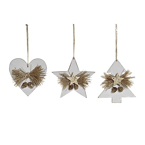 Decorazione Navdkd Home Decor Cuore Legno Corda (12 X 3 X 12 Cm) (3 Pz)