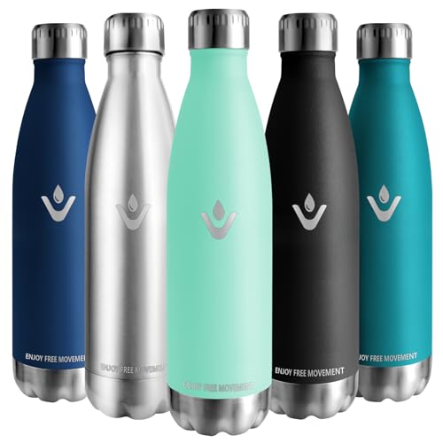 Vikaster Borraccia Acciaio, 750Ml Borraccia, Borraccia Acciaio Inox Mantiene Caldo Per 12 Ore/Freddo 24 Ore, Borracce Senza Perdite, Borraccia Adatto