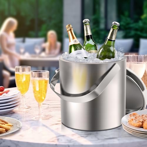 Sailnovo Am004189-1129-6 Eiseimer 1.2L Mit Deckel Und Zange, Acciaio Inossidabile