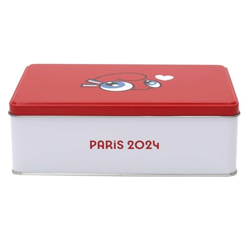 Paris 2024, Cjo5119 - Scatola In Metallo Mascotte Love 6,9 X 13 X 19,6 Cm, Prodotto Ufficiale Sotto Licenza, Scatola Di Immagazzinaggio Per La Cucina,