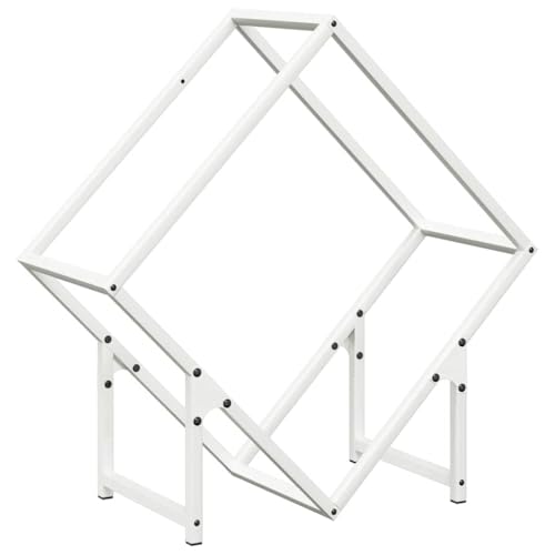 Vidaxl Rastrelliera Per Legna Da Ardere Bianca 60X25X60 Cm