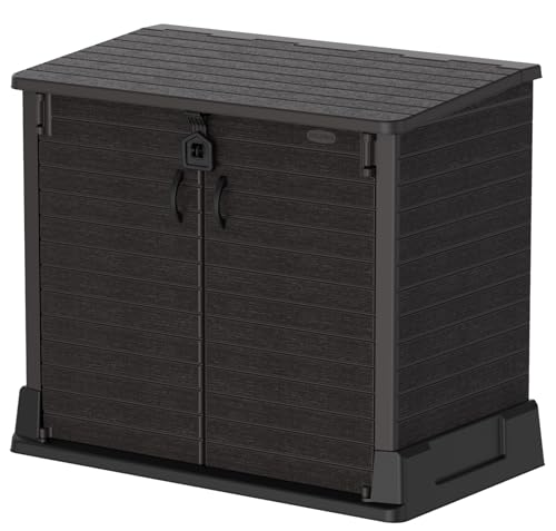 Duramax Cedargrain Storeaway, Casetta Da Giardino In Plastica Da 850 L, 73.66 X 129.54 X 110.24 Cm, Marrone Scuro