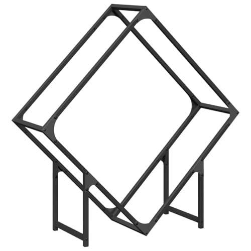 Vidaxl Rastrelliera Per Legna Da Ardere Nera 80X25X80 Cm, Portalegna Per Caminetto, Portalegna, Supporto Per Legna Da Ardere