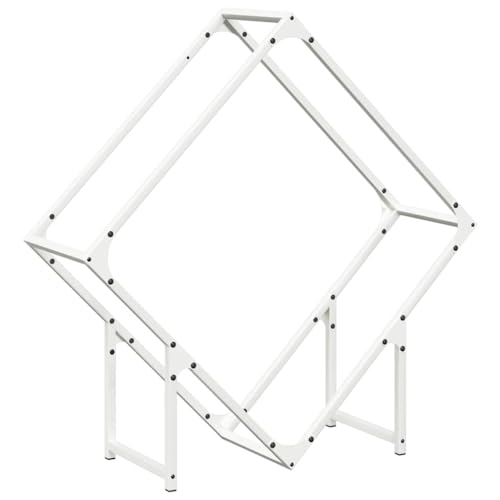 Vidaxl Rastrelliera Per Legna Da Ardere Bianca 80X25X80 Cm, Portalegna Per Caminetto, Portalegna, Supporto Per Legna Da Ardere