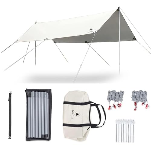 Teenza Telo Da Campeggio, 3 M X 4 M, 210D Oxford Hammock Rain Fly Tent Tarp, Impermeabile Antivento Snowproof Camping Shelter Per Campeggio Escursioni