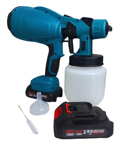 Pistola A Spruzzo A Batteria, Pistola A Spruzzo Per Vernice Doppia Batteria 48V, Pistola Vernice Elettrica, Serbatoio 800 Ml, Pistola A Spruzzo Per Ve