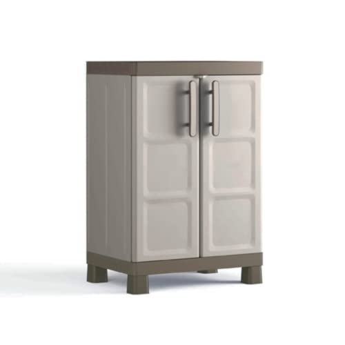 Keter Armadio Basso Excellence, 2 Ripiani Regolabili, Beige/Tortora, 65X45X97 H Cm