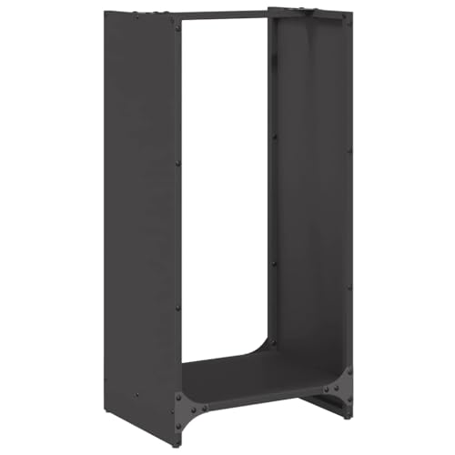 Vidaxl Rastrelliera Per Legna Da Ardere Nera 40X30X80 Cm