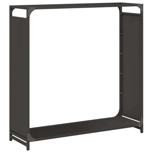 Vidaxl Rastrelliera Per Legna Da Ardere Nera 90X28X90 Cm, Portalegna Per Caminetto, Portalegna, Supporto Per Legna Da Ardere