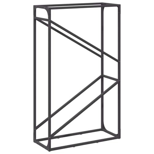 Vidaxl Rastrelliera Per Legna Da Ardere Nera 60X25X100 Cm, Portalegna Per Caminetto, Portalegna, Supporto Per Legna Da Ardere