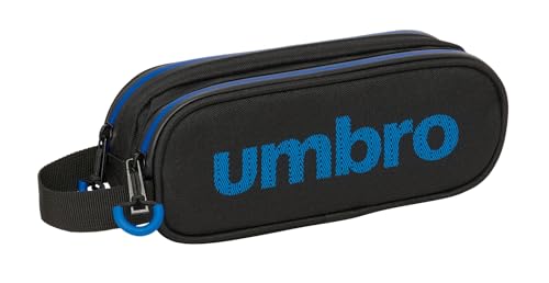 Safta Umbro Jet Black – Astuccio Doppio Bambino, Astuccio Per Bambini, Ideale Per Bambini In Età Scolastica, Comodo E Versatile, Qualità E Resistenza,