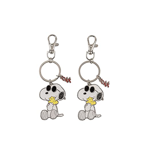 Disney Peanuts Snoopy - Set Di Portachiavi Bff Bianco, Giallo E Argento, Bianco E Nero, Taglia Unica