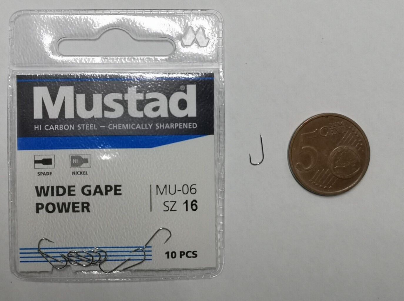 Ami MUSTAD Wide Gape Power Ref. MU-06 60005NP-NI Size 16 Pezzi 10 MU95