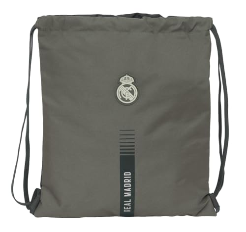 Safta Real Madrid, 3A Squadra, 24/25, Zaino A Sacco Piatto, Grande, Ideale Per Bambini Di Diverse Età, Comodo E Versatile, Qualità E Resistenza, 35 X