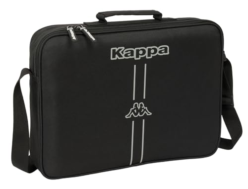 Safta Kappa Dark – Portafogli Extrascolastici, Valigetta Portatodo, Tracolla Comoda E Versatile, Qualità E Resistenza, 38 X 6 X 28 Cm, Nero, M, Casual