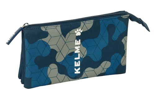 Safta Kelme Epic - Astuccio Triplo, Astuccio Per Bambini, Ideale Per Bambini In Età Scolastica, Comodo E Versatile, Qualità E Resistenza, 22 X 3 X 12