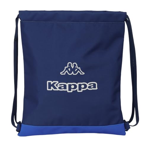 Safta Kappa Rain - Zaino A Sacco Piatto Grande, Ideale Per Bambini Di Diverse Età, Comodo E Versatile, Qualità E Resistenza, 35 X 40 Cm, Blu Navy, M,