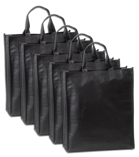 Ipea Shopper In Tnt Per Spesa E Shopping - 5 Pezzi - Misure 42 X 37 Cm - Tote Bag In Tessuto Non Tessuto Riutilizzabili Per Acquisti E Tempo Libero -