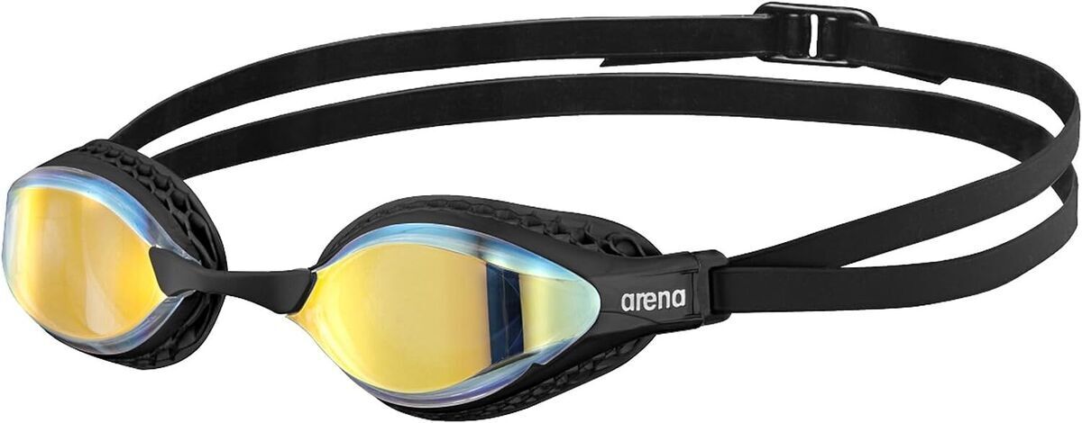 Arena Occhialini Nuoto Air Speed Mirror Yellow Copper Black