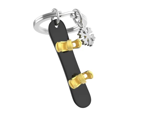 Metalmorphose - Portachiavi In Metallo 3D Con Fiocco E Fiocco Per Gli Appassionati Di Sport Invernali, Regalo Uomo, Regalo Da Donna, Giochi Olimpici M