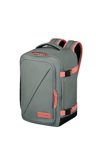 American Tourister Take2Cabin - Borsa Da Cabina Ryanair 25 X 20 X 40 Cm, 24 L, 0,50 Kg, Bagaglio A Mano, Zaino Per Aereo S Underseater, Grigio/Rosa (S