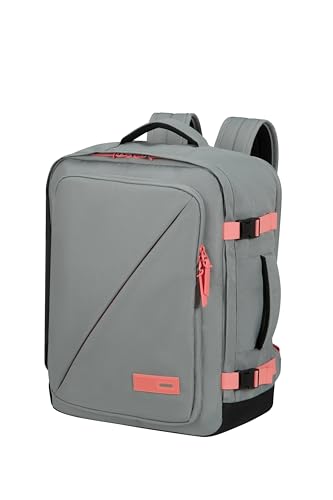 American Tourister Take2Cabin - Bagaglio Da Cabina Easyjet 36 X 20 X 45 Cm, 38 L, 0,70 Kg, Bagaglio A Mano, Zaino Per Aereo M Underseater, Grigio/Rosa