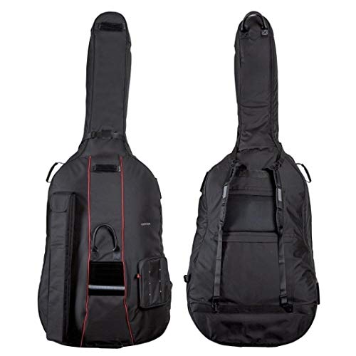 Gewa Borsa Da Concerto Per Contrabbasso Prestige 4/4 Con Imbottitura Da 25 Mm, Tasca Per Arco, Tasca Per Spartiti, Cinghie Per Zaino