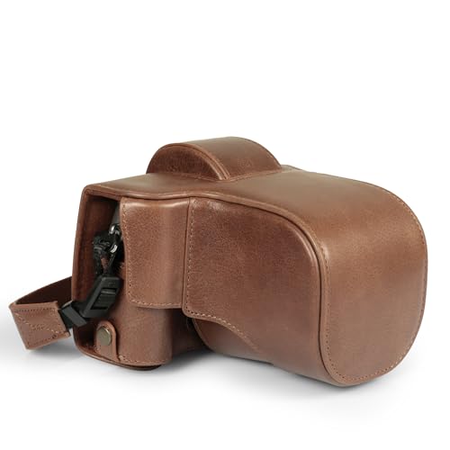 Megagear Custodia In Vera Pelle Per Fotocamera Fujifilm X-T50 (16-50Mm E 18-55Mm) - Elegante E Protettiva (Marrone)