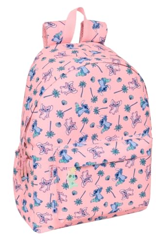 Stitch Beach - Zaino Per Laptop Da 14,1", Ideale Per Giovani Di Diverse Età, Comodo E Versatile, Qualità E Resistenza, 31 X 13 X 43 Cm, Rosa Pastello,