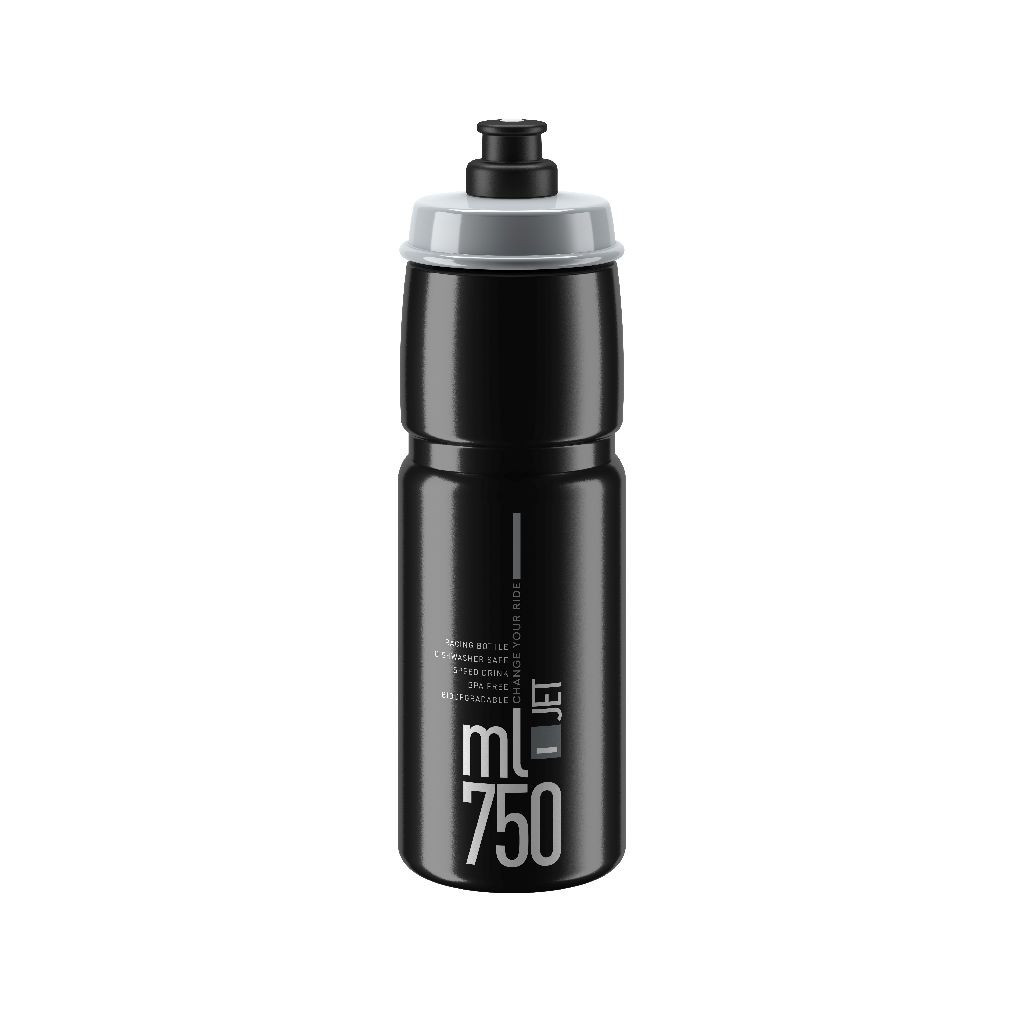 ELITE Borraccia JET BLACK grey logo 950 ml