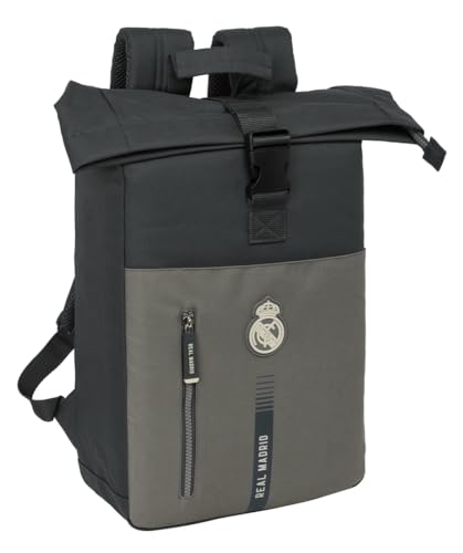 Real Madrid 3A Squadra 24/25 - Zaino Con Patta Per Laptop Da 15,6", Ideale Per Diverse Età, Comodo E Versatile, Qualità E Resistenza, 28 X 13 X 42 Cm,
