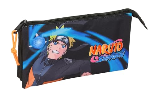 Safta Naruto – Astuccio Triplo, Astuccio Per Bambini, Ideale Per Bambini In Età Scolastica, Comodo E Versatile, Qualità E Resistenza, 22 X 3 X 12 Cm,