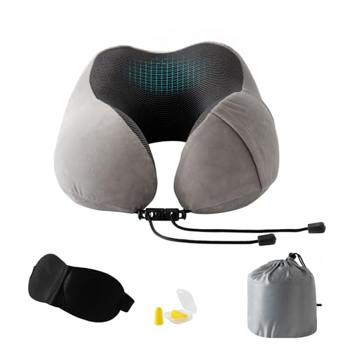 Good Nite Cuscino Cervicale Aeroplano, Cuscino Da Viaggio Per Adulti, Cuscino Cervicale, Cuscino Ergonomico In Memory Foam, Lavabile Con Parte Posteri