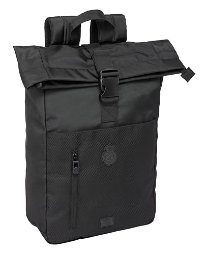 Real Madrid Premium - Zaino Con Patta Per Laptop Da 15,6", Ideale Per Diverse Età, Comodo E Versatile, Qualità E Resistenza, 28 X 13 X 42 Cm, Colore: