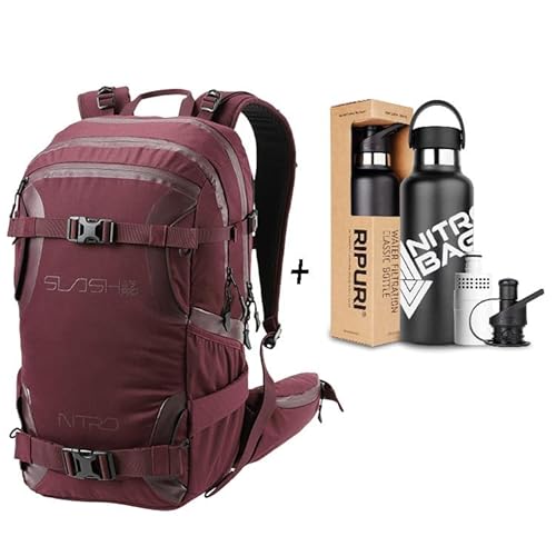 Nitro, Slash 25 Pro Set Con Bottiglia E Filtro Ripuri Da 600 Ml, Zaino Da Snowboard, Zaino Da Viaggio, 25 L, Vino, Vino, 25 L, Zaino Backpacks
