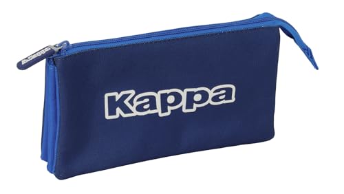 Safta Kappa Rain - Astuccio Triplo Per Bambini, Ideale Per Bambini In Età Scolastica, Comodo E Versatile, Qualità E Resistenza, 22 X 3 X 12 Cm, Blu Na