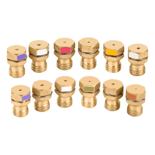 Ugelli Gas Metano | Ugelli Gas Gpl | Ugelli Gpl | Ugelli Gas | Ugelli Piano Cottura Metano - Set 12 Pezzi In Ottone Per Forni E Piani Cottura A Gas