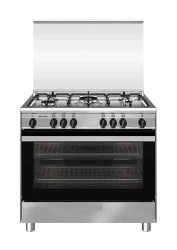 Glem Gas Sa965Vi - Cucina A Gas Con Forno A Gas, 90X60 Cm, Inox
