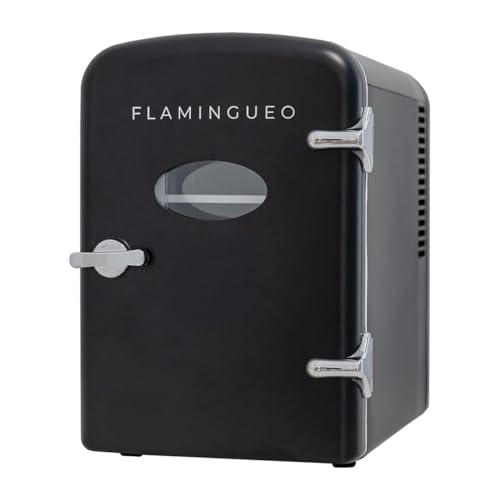 Flamingueo Frigorifero Piccolo - Mini Frigo 4L, Frigo 12V/220V, Mini Frigo Da Camera, Raffreddamento E Riscaldamento, Frigo Skincare, Frigo Cosmetici