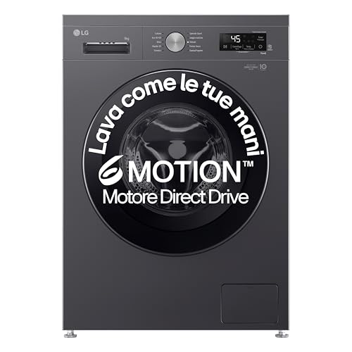 Lg F4Nx1009Nmb Lavatrice 9 Kg A Carica Frontale Serie X1, Classe A, 1400 Giri, Wi-Fi, 6 Motion Direct Drive, Lavaggio A Vapore Allergy Care, Libera In
